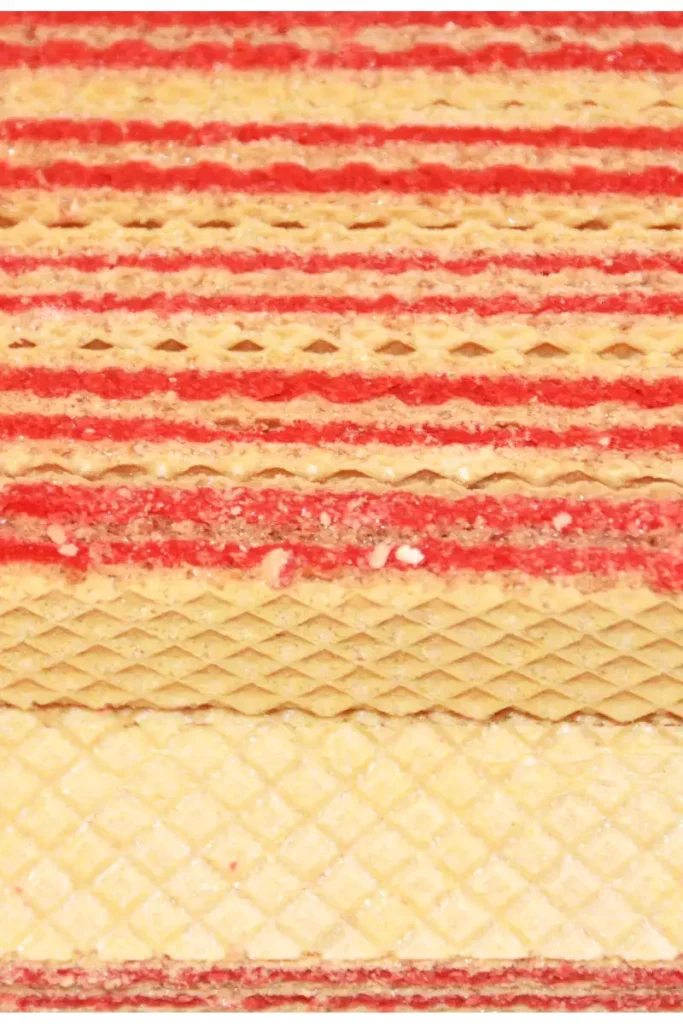 closeup shot of strawberry Wafer Cookies